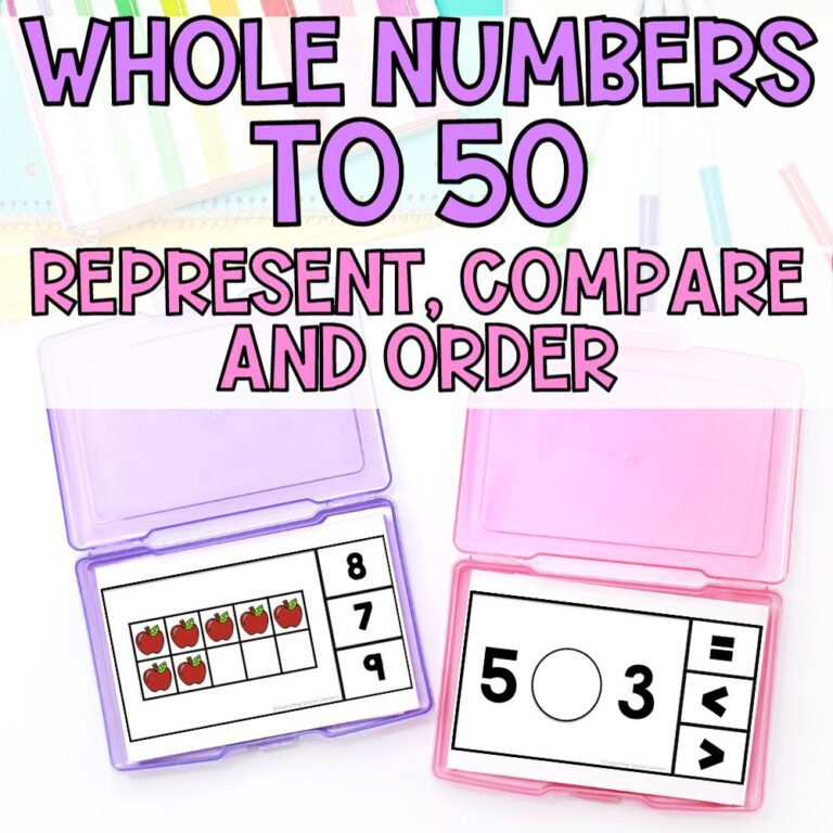 grade 1 number sense whole numbers to 50 represent, compare and order