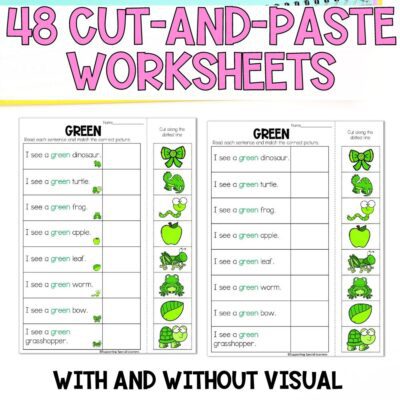 learning colors activities 48 cut and paste worksheets
