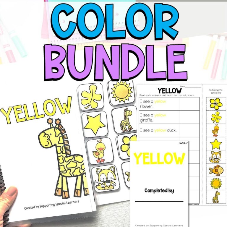 learning colors activities bundle cover