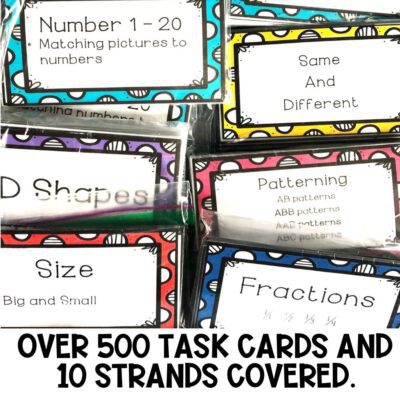 math task boxes and task cards over 500 task cards