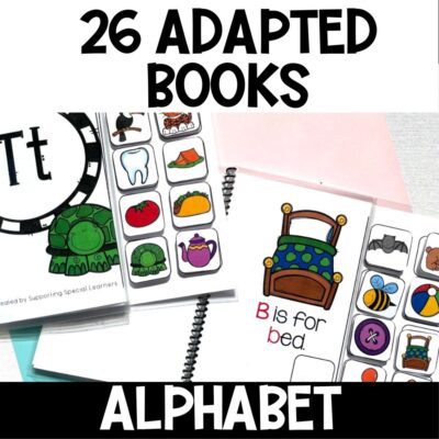 adapted books alphabet, shapes & color 26 adapted books