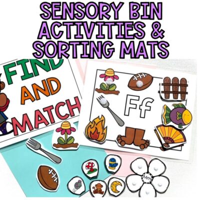 alphabet adapted books sensory bin activities and sorting mats