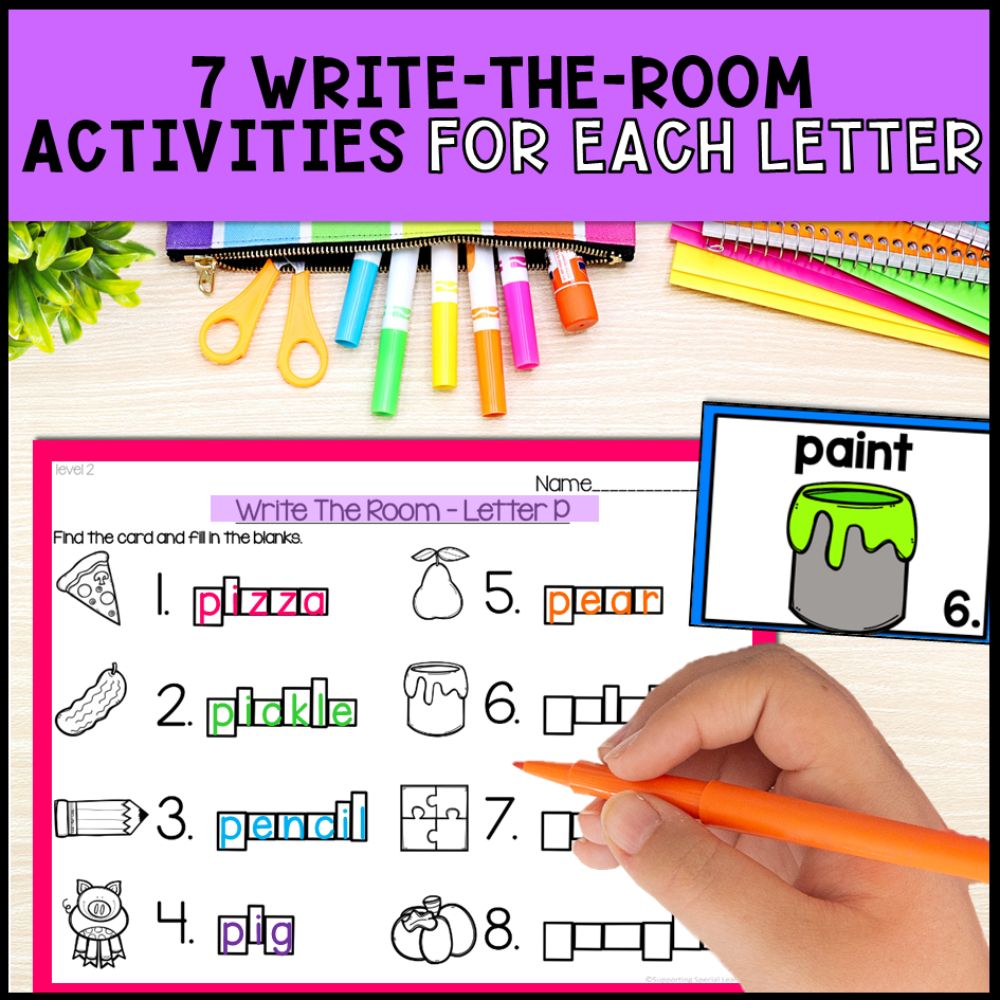 alphabet bundle 7 write the room activities each letter