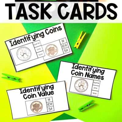 american money grade 1 unit task cards coins