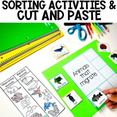 animal adaptations sorting activities and cut and paste