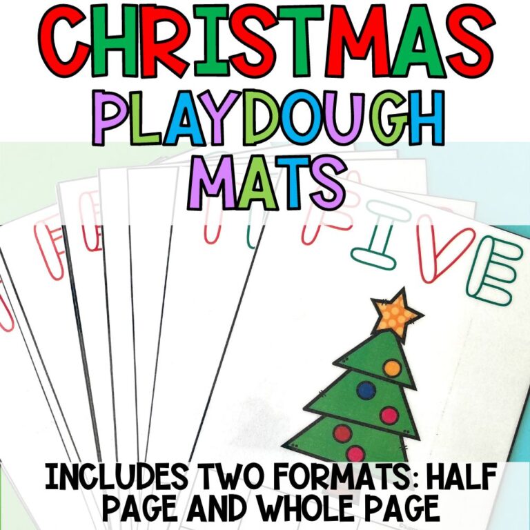 christmas playdough mats cover