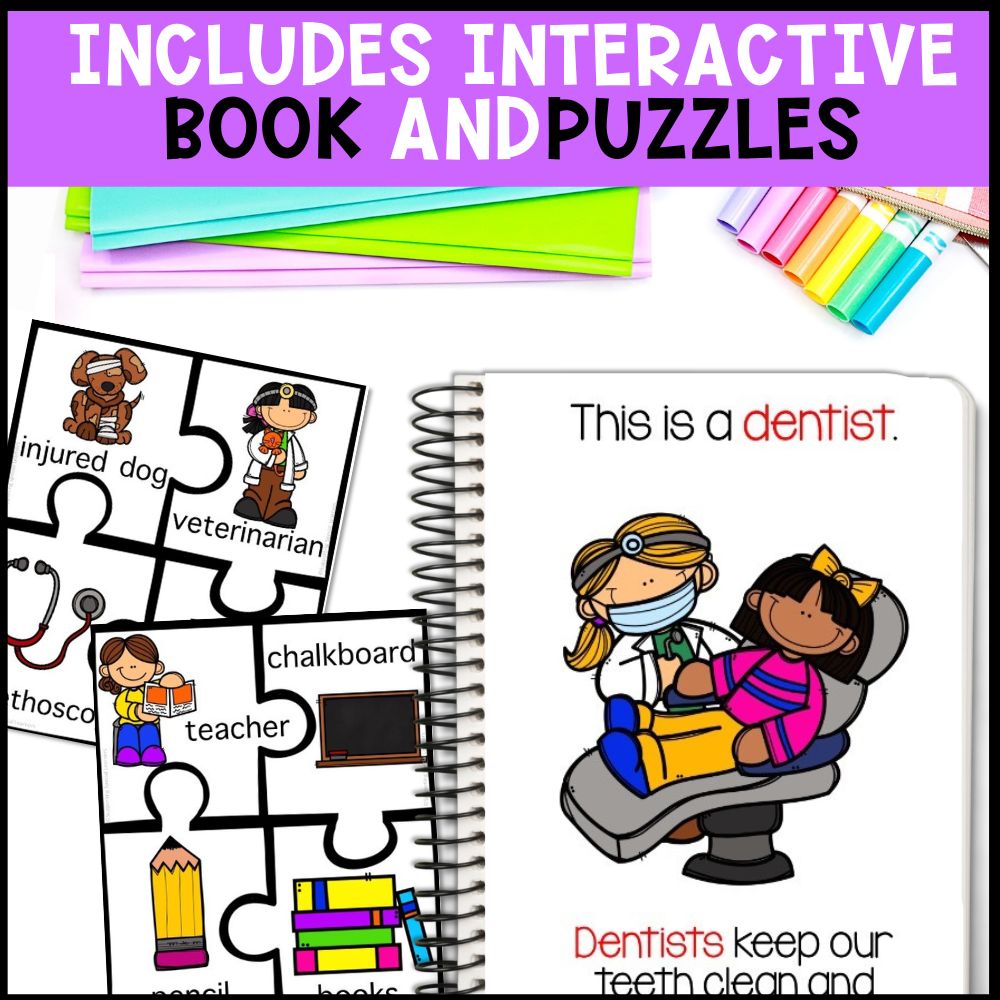 community helpers social studies interactive book and puzzles