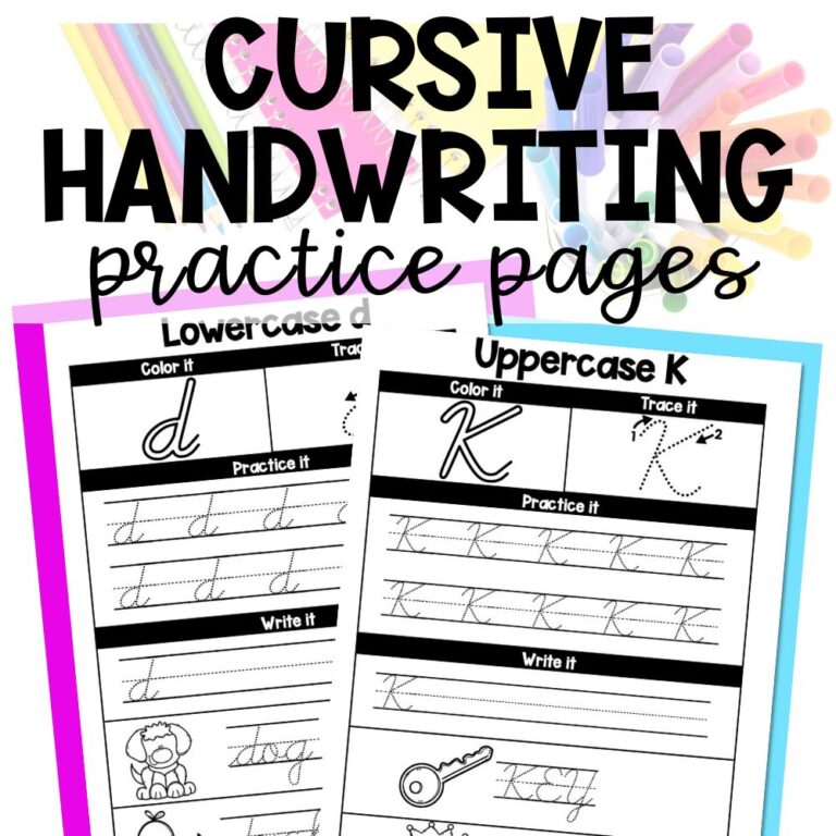 cursive handwriting practice pages cover