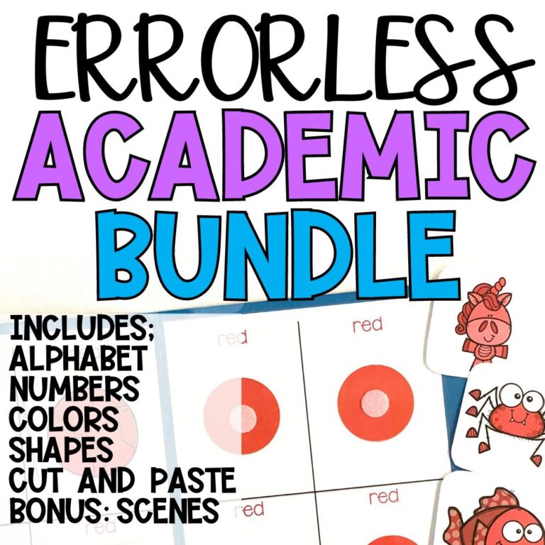 errorless learning academic bundle cover