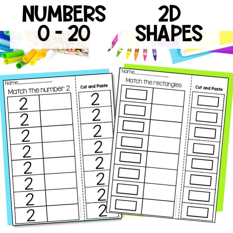 errorless learning cut and paste numbers and 2D shapes