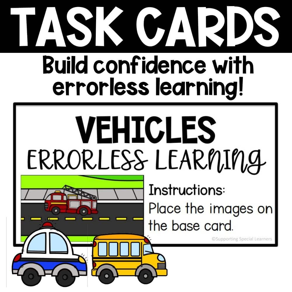 errorless learning task boxes task cards