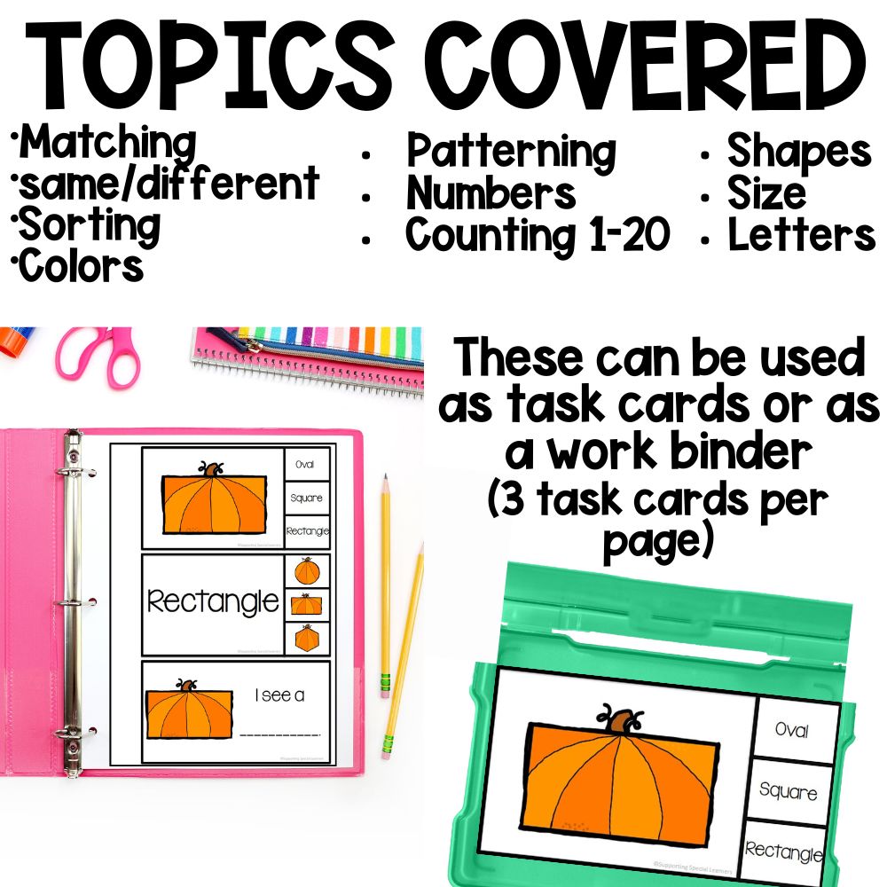 fall task boxes & boom cards topics