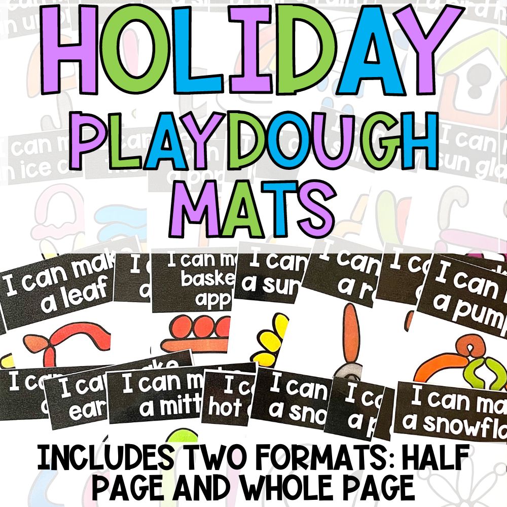 holiday playdough mats cover
