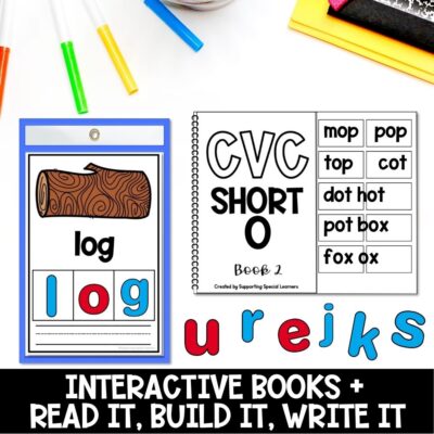 short o cvc words interactive books