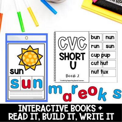 short u cvc words interactive books