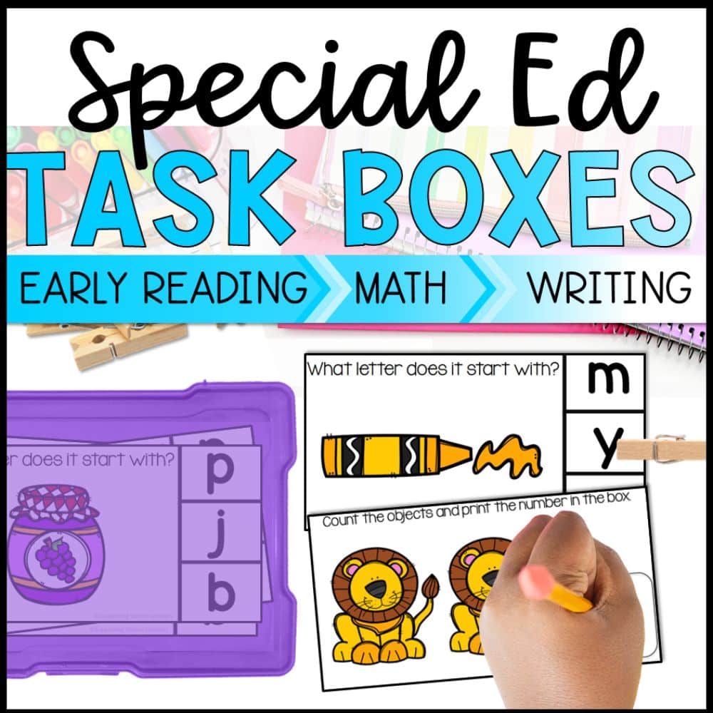 special education task boxes cover