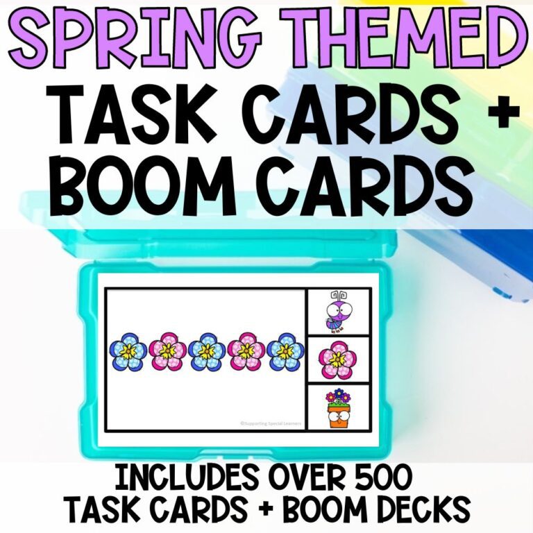 spring task boxes & boom cards cover