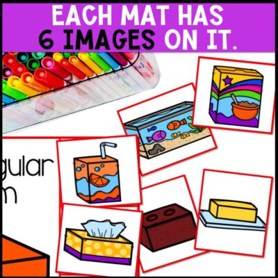 3d shapes sorting activities 6 images each mat