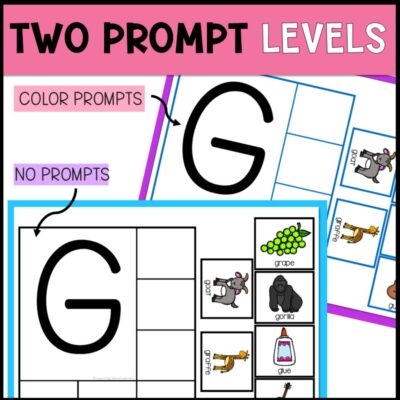 alphabet sorting activities two prompt levels
