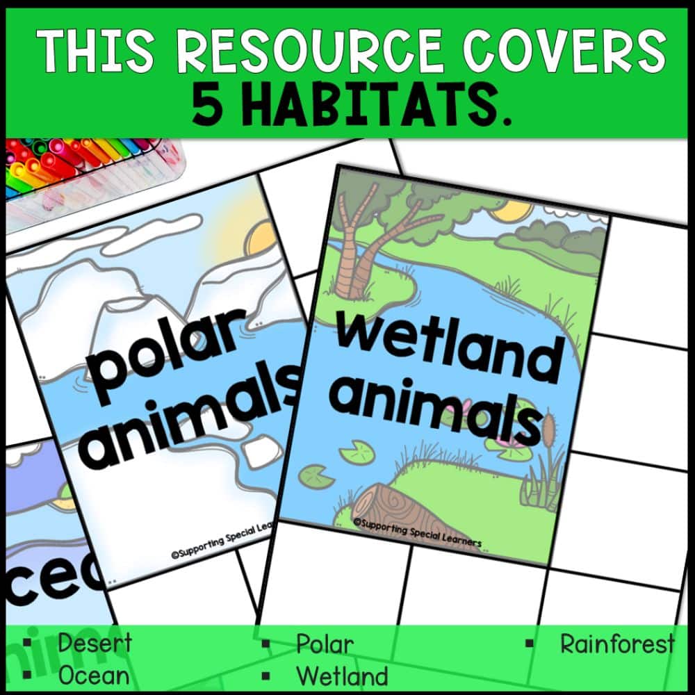 animal habitats sorting activities 5 habitats