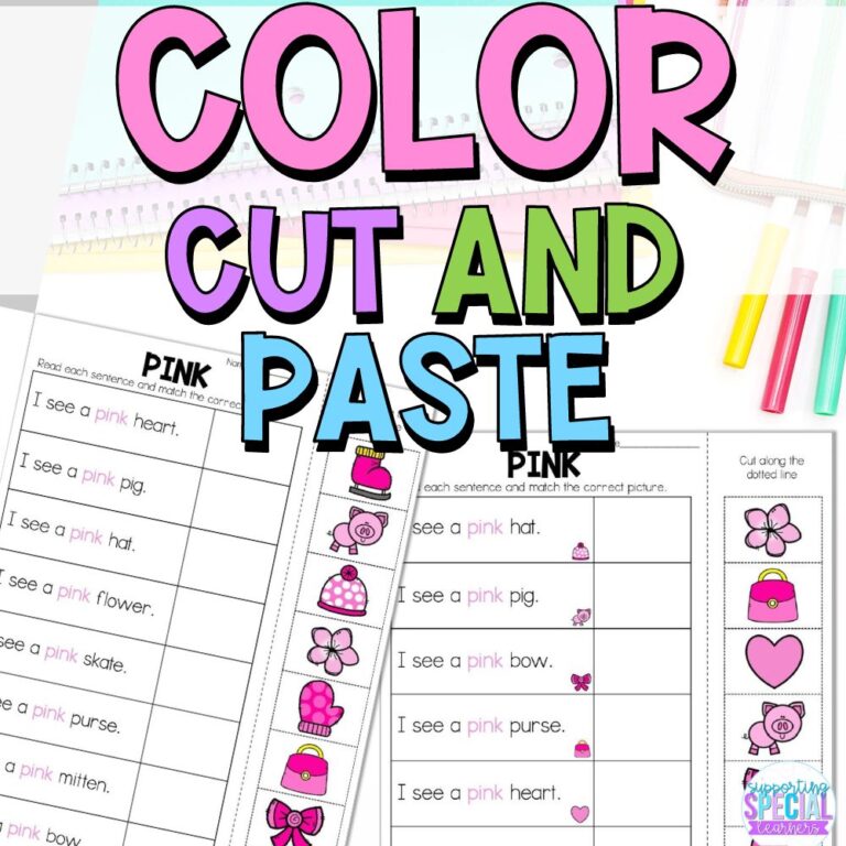 color cut and paste activities cover