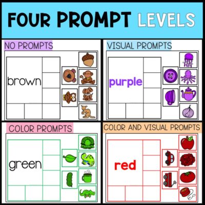 color sorting activities four prompt levels