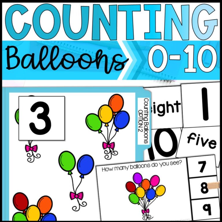 counting balloons 0 to 10 cover