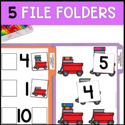 counting books 0 to 10 file folders