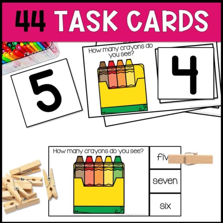 counting crayons 0 to 10 44 task cards