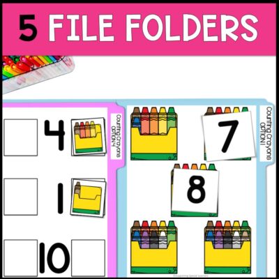 counting crayons 0 to 10 5 file folders