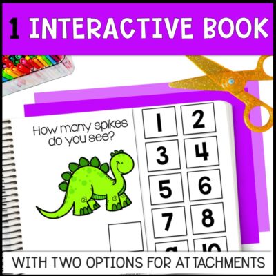 counting dinosaur spikes 0 to 10 interactive book