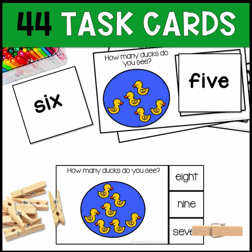 counting ducks 0 to 10 44 task cards