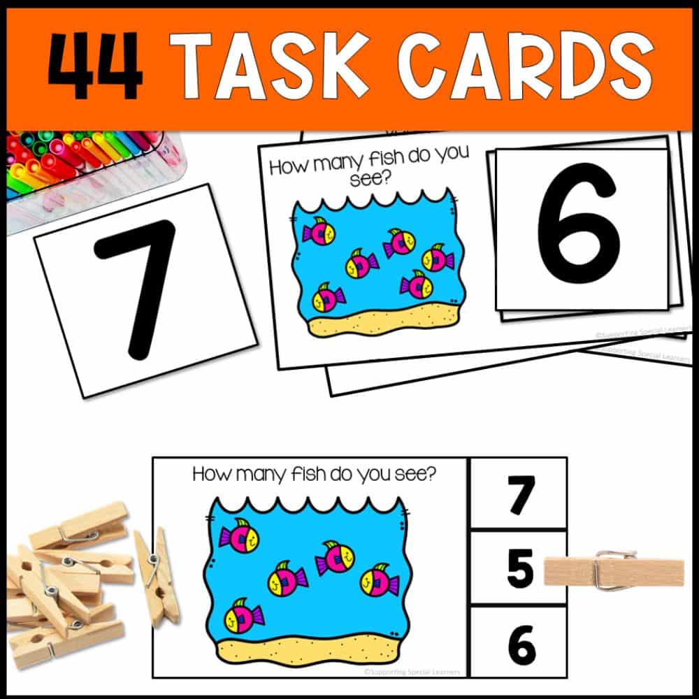 counting fish 0 to 10 44 task cards