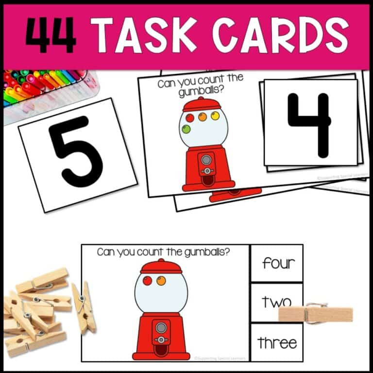 counting gumballs 0 to 10 44 task cards