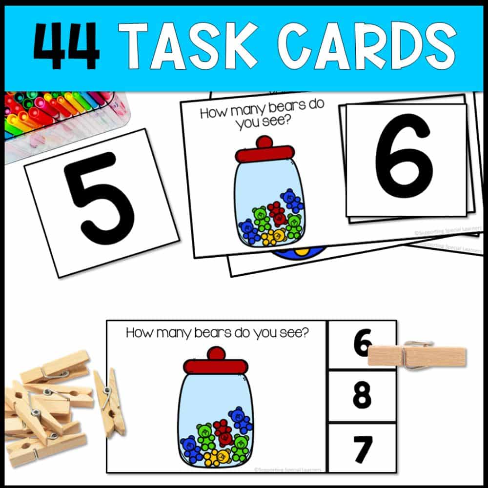 counting gummy bears 0 to 10 44 task cards