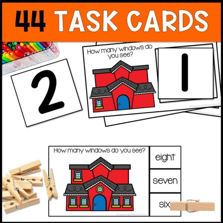 counting windows 0 to 10 44 task cards