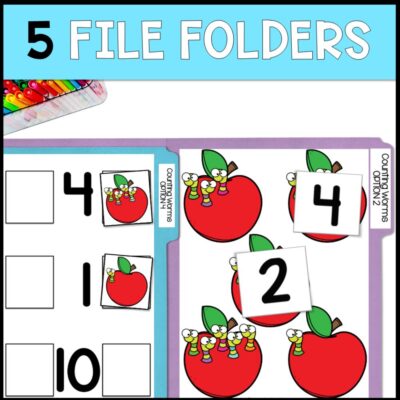 counting worms 0 to 10 5 file folders