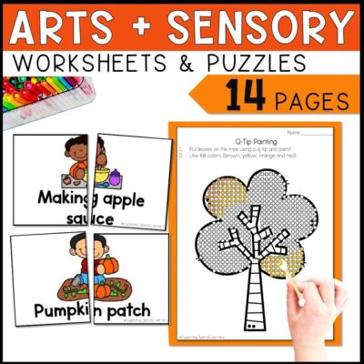 fall math and literacy centers arts and sensory