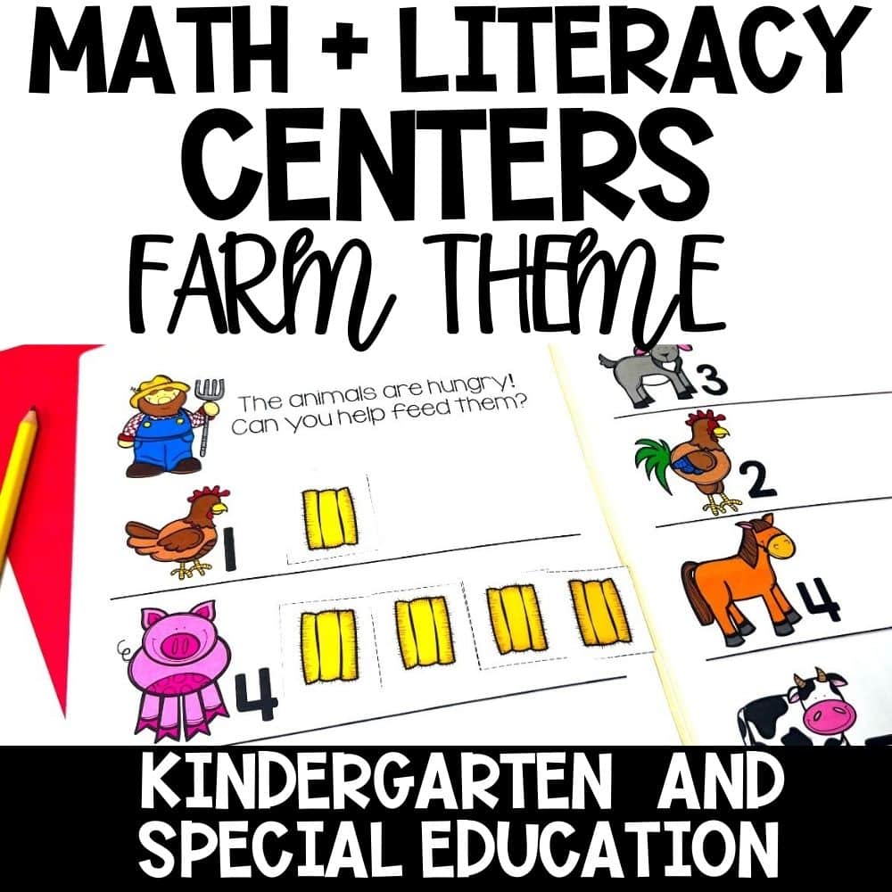 farm theme math and literacy centers cover
