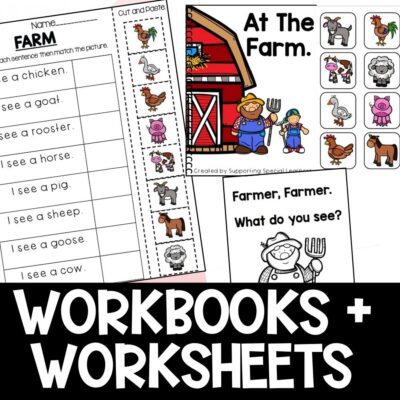 farm theme math and literacy centers Workbooks and Worksheets