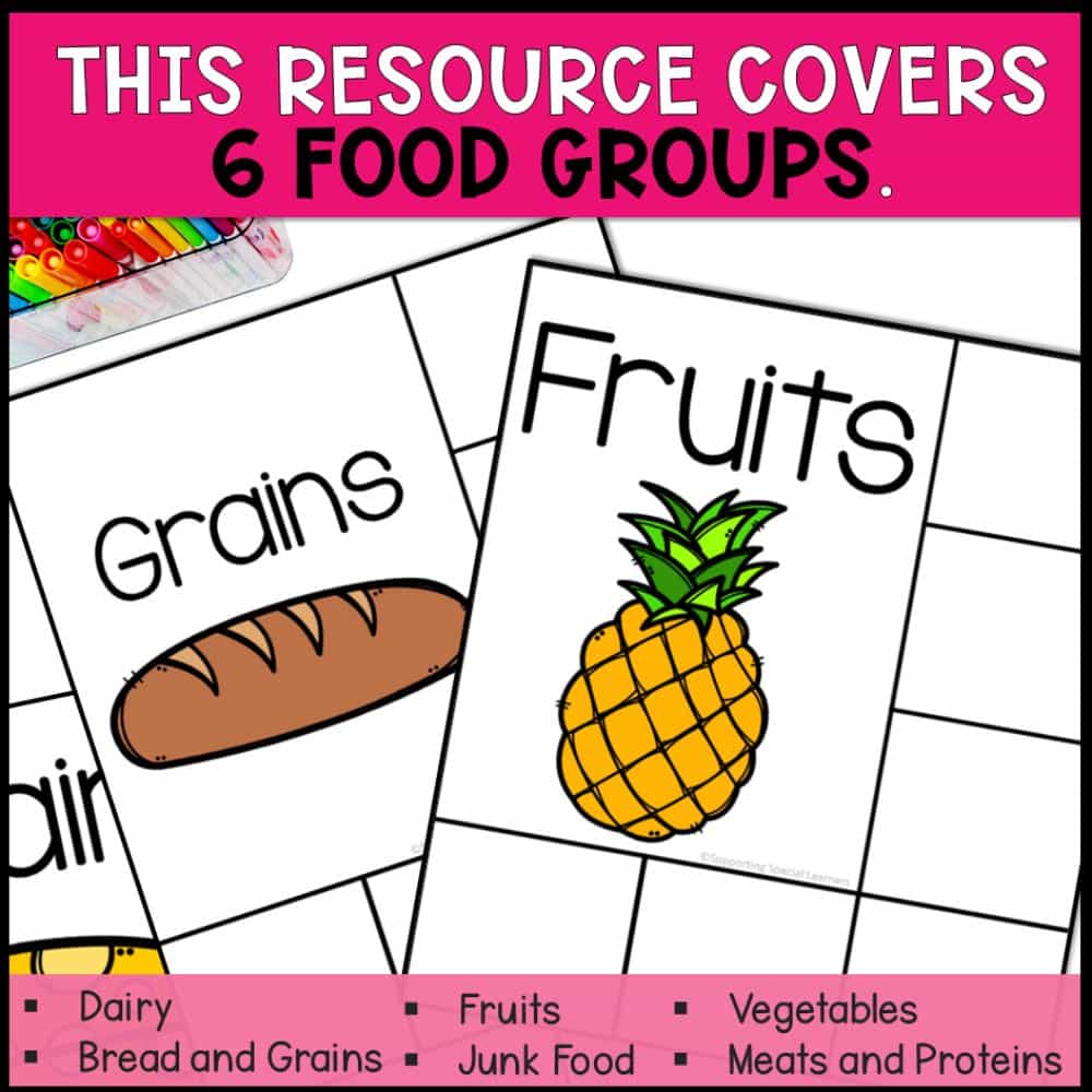 food groups sorting activities 6 food groups