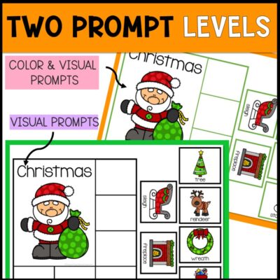 holidays sorting activities two prompt levels