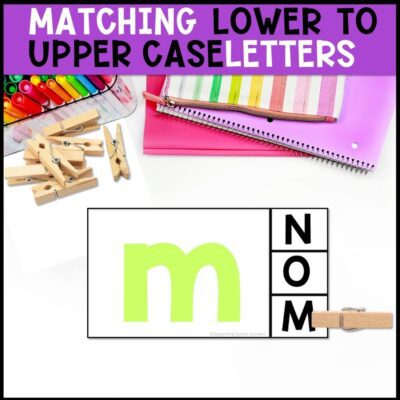 letter task cards matching lower to uppercase letters