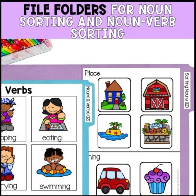 nouns and verbs file folders