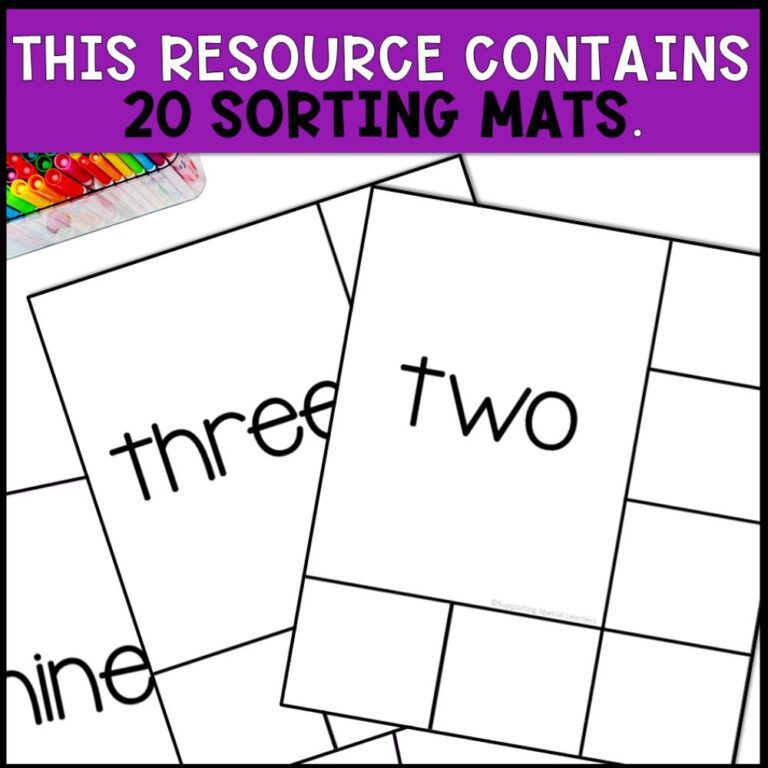 numbers 1 to 10 sorting activities 20 sorting mats