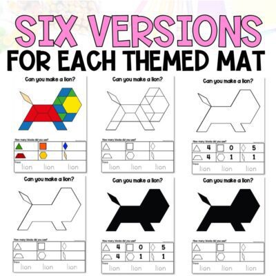 pattern block mats bundle six versions each mat