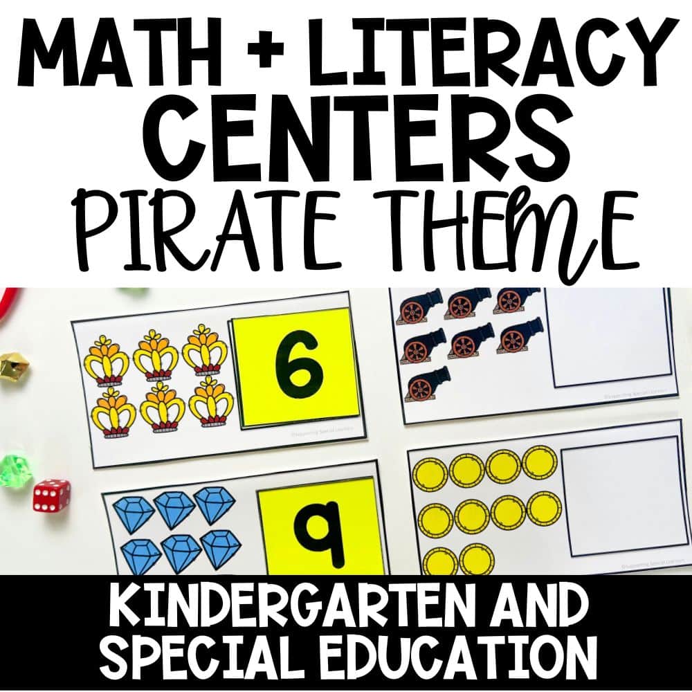 pirate theme math and literacy centers cover