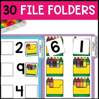 school theme counting to 10 30 file folders