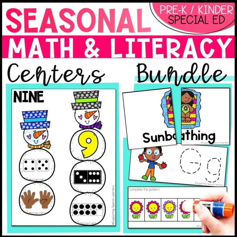 seasonal math and literacy centers cover