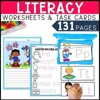 seasonal math and literacy centers literacy worksheets and task cards